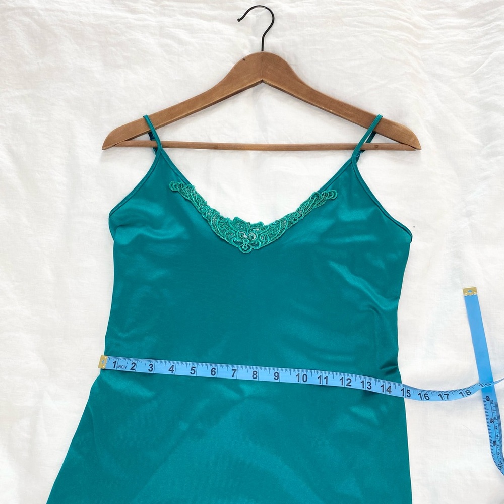 Vintage Teal Green Slip Dress Nighty - Picture 5 of 10